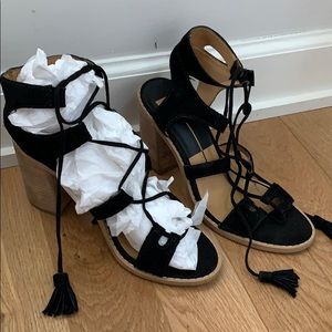 Dolce vita suede lace up sandals/heels